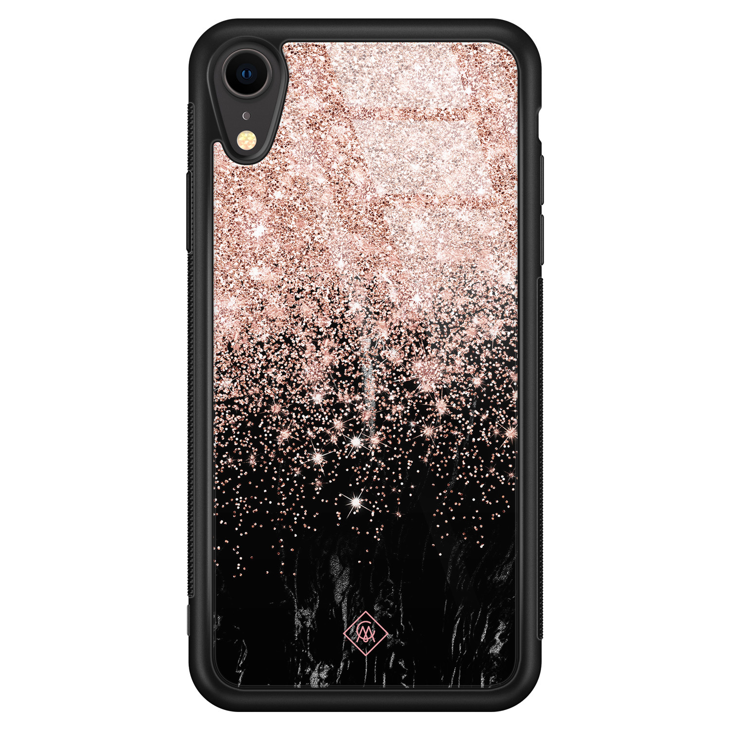 iPhone XR glazen hardcase Marmer twist