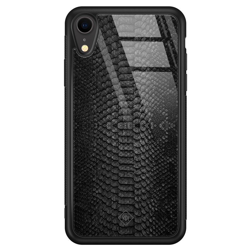 Casimoda iPhone XR glazen hardcase - Black snake