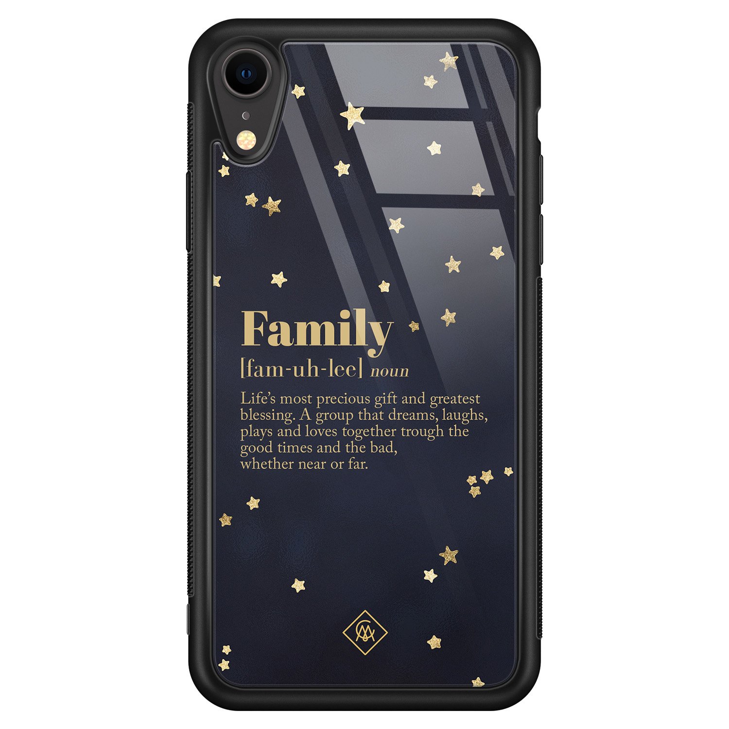 iPhone XR glazen hardcase - Family is everything