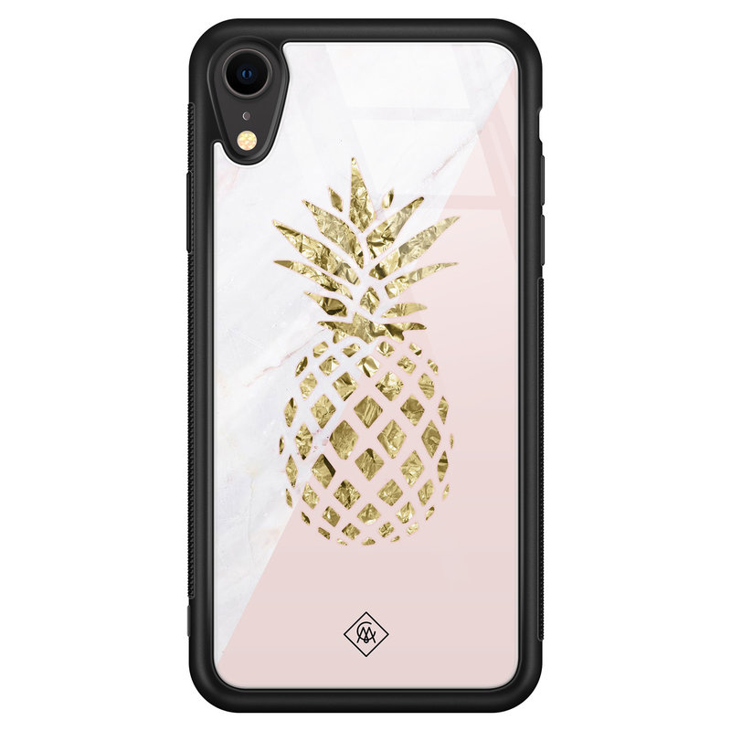 Casimoda iPhone XR glazen hardcase - Ananas