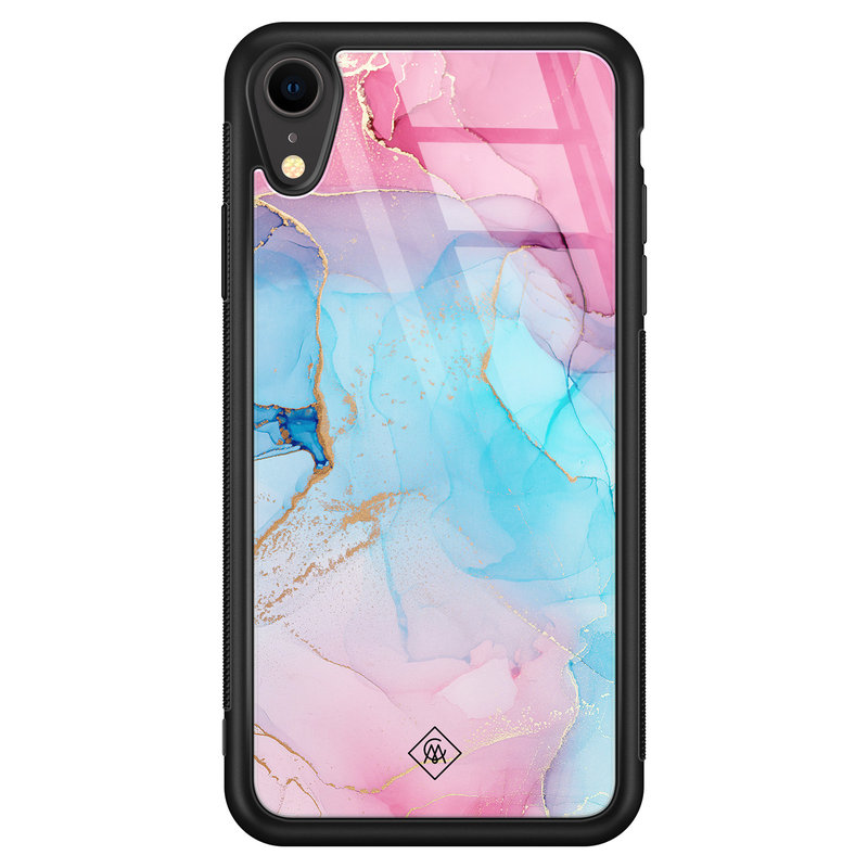 Casimoda iPhone XR glazen hardcase - Marble colorbomb