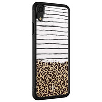 Casimoda iPhone XR glazen hardcase - Leopard lines