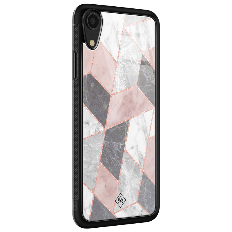 Casimoda iPhone XR glazen hardcase - Stone grid