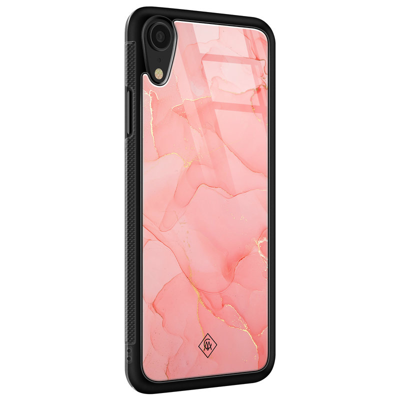 Casimoda iPhone XR glazen hardcase - Marmer roze