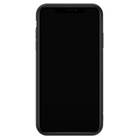 Casimoda iPhone XR glazen hardcase - Marmer zwart oranje