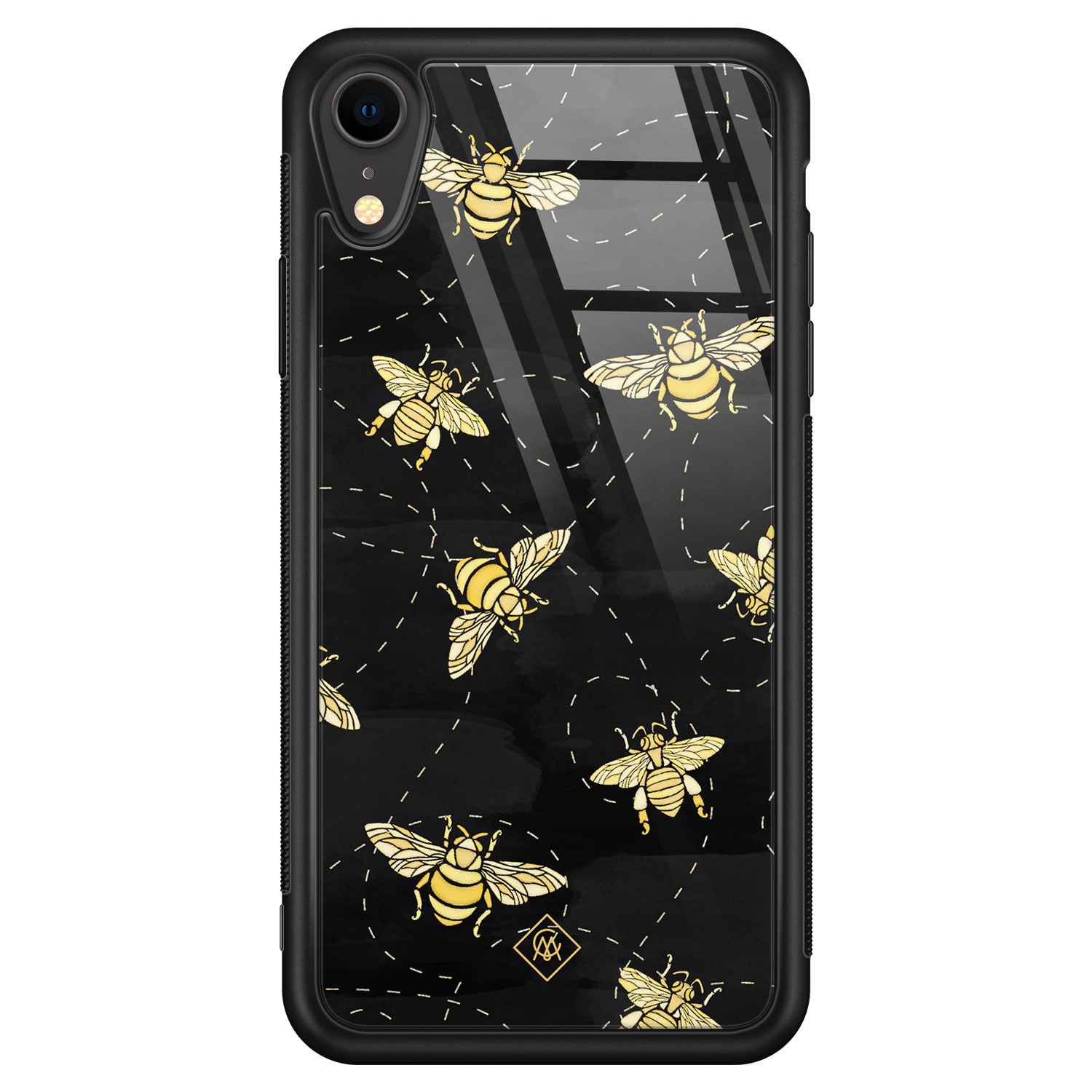 iPhone XR glazen hardcase - Bee yourself