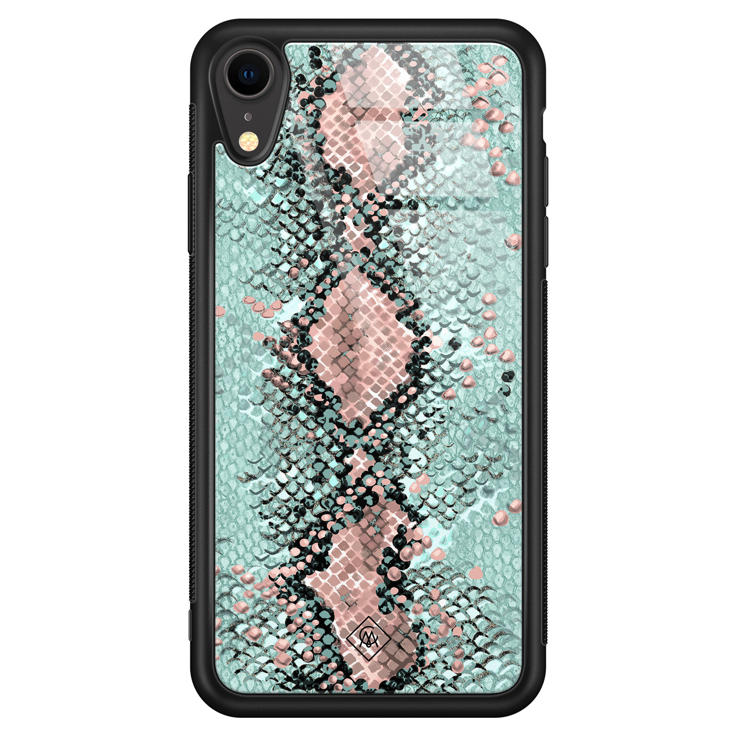 iPhone XR glazen hardcase Baby snake