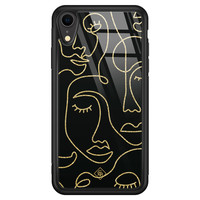 Casimoda iPhone XR glazen hardcase - Abstract faces