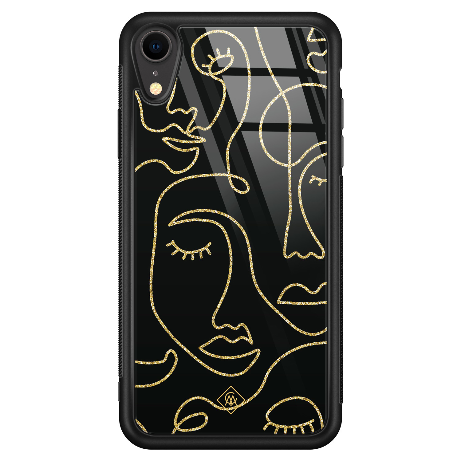 iPhone XR glazen hardcase Abstract faces