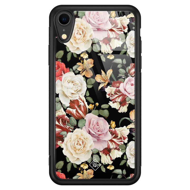 Casimoda iPhone XR glazen hardcase - Flowerpower