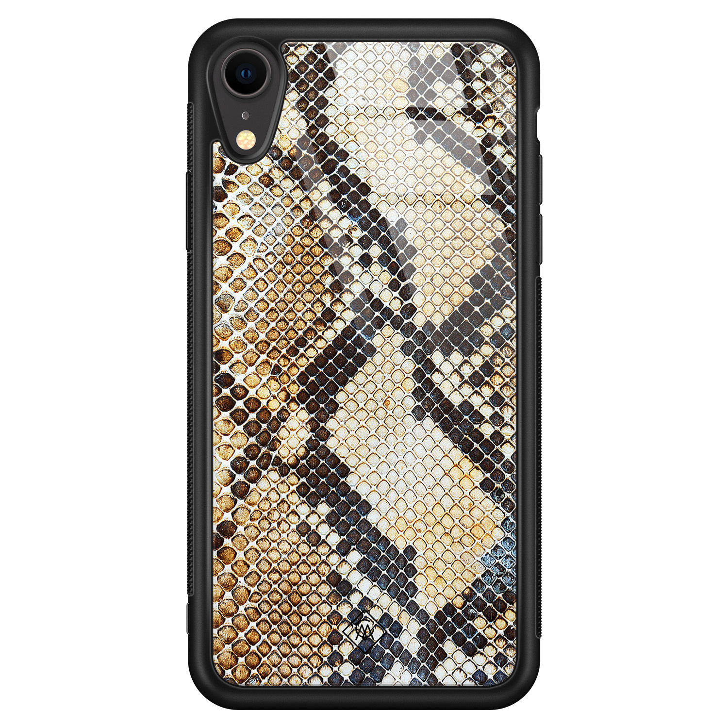 iPhone XR glazen hardcase Golden snake