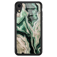 Casimoda iPhone XR glazen hardcase - Green waves