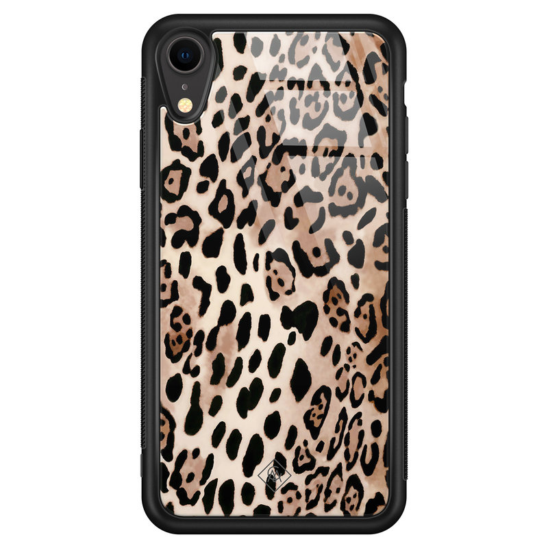 Casimoda iPhone XR glazen hardcase - Golden wildcat