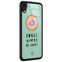 Casimoda iPhone XR glazen hardcase - Donut worry