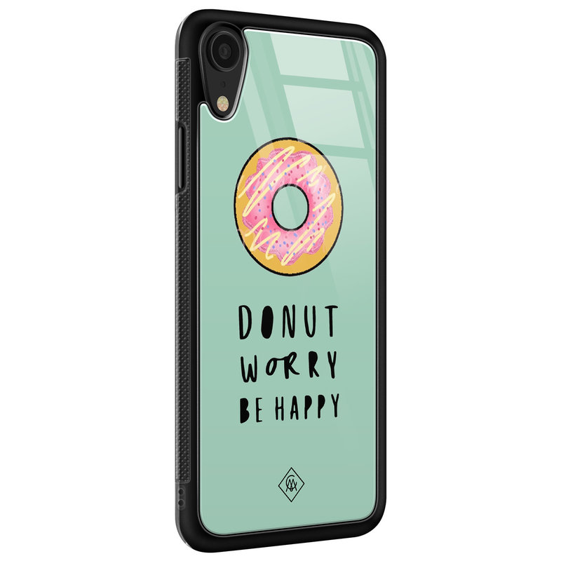 Casimoda iPhone XR glazen hardcase - Donut worry