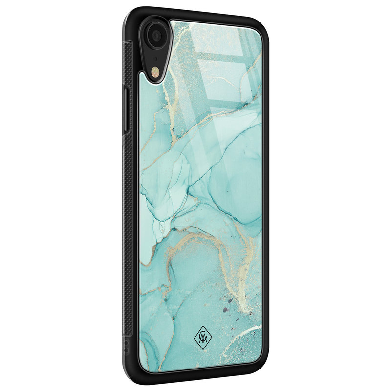 Casimoda iPhone XR glazen hardcase - Touch of mint