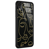 Casimoda iPhone XR glazen hardcase - Abstract faces