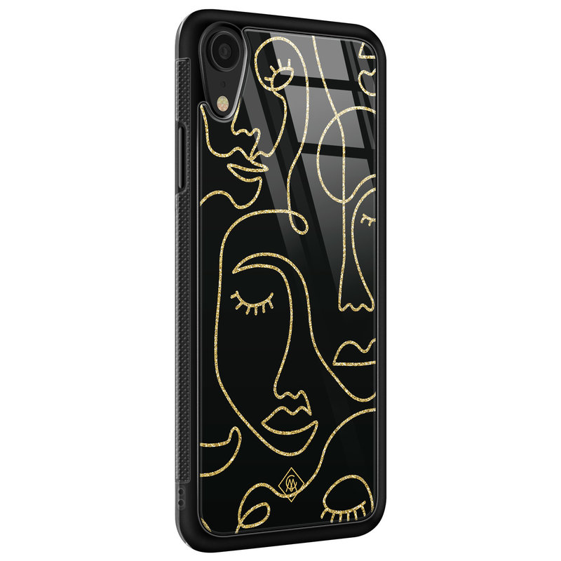 Casimoda iPhone XR glazen hardcase - Abstract faces