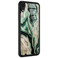 Casimoda iPhone XR glazen hardcase - Green waves