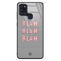 Casimoda Samsung Galaxy A21s glazen hardcase - Blah blah blah