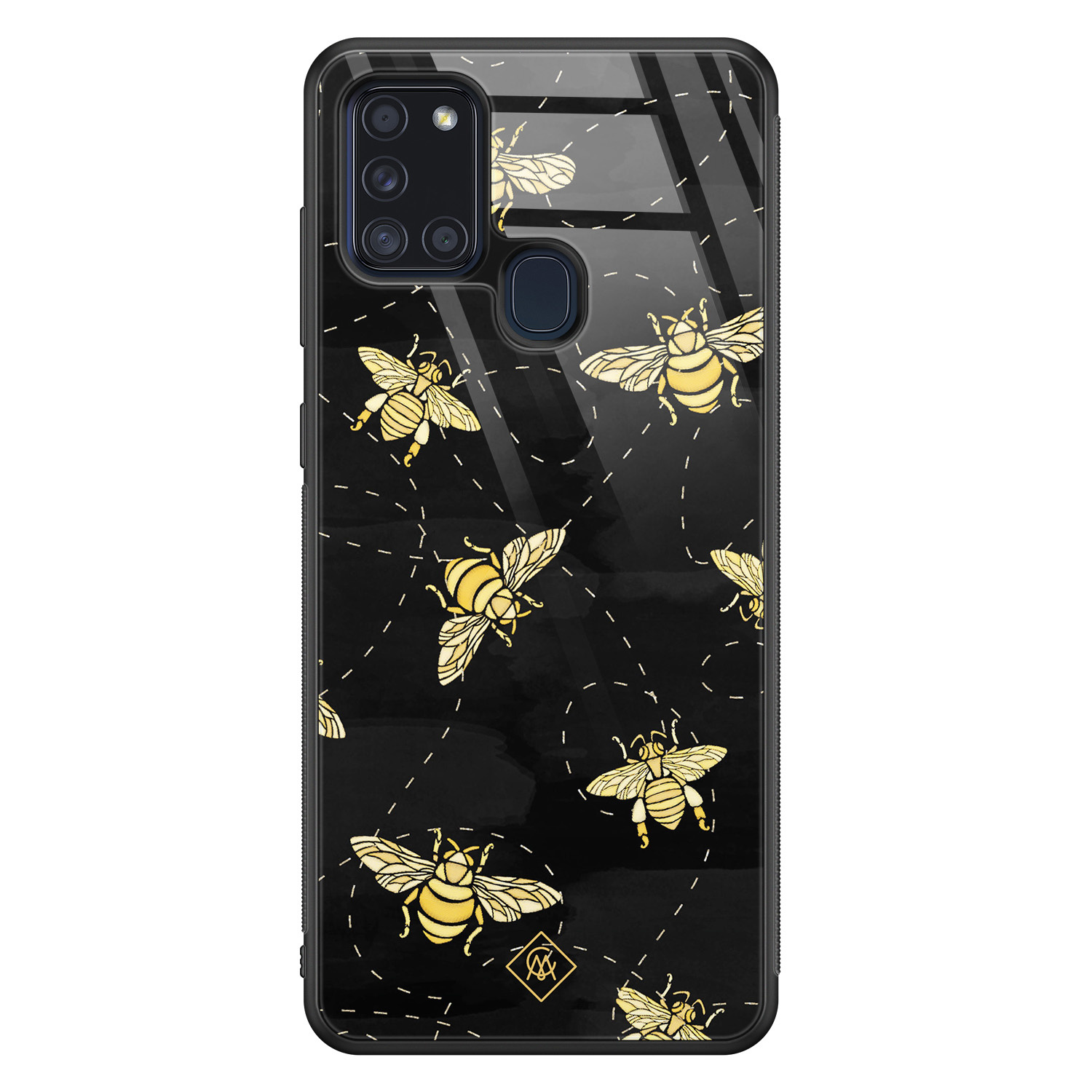 Samsung Galaxy A21s glazen hardcase Bee yourself