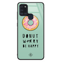 Casimoda Samsung Galaxy A21s glazen hardcase - Donut worry