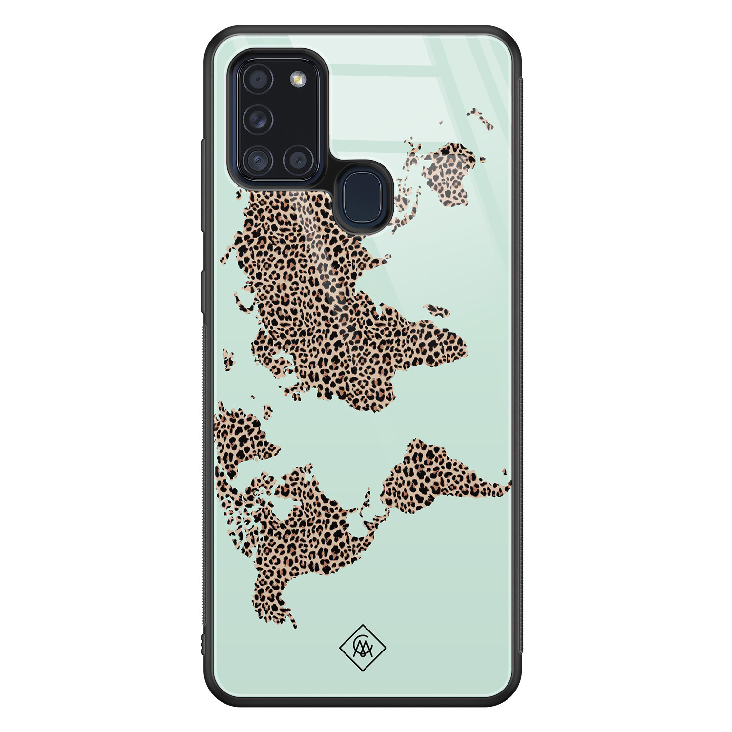 Samsung Galaxy A21s glazen hardcase Wild world