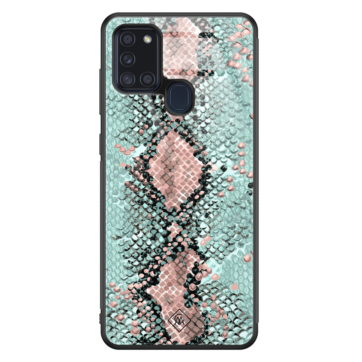 Samsung Galaxy A21s glazen hardcase Baby snake