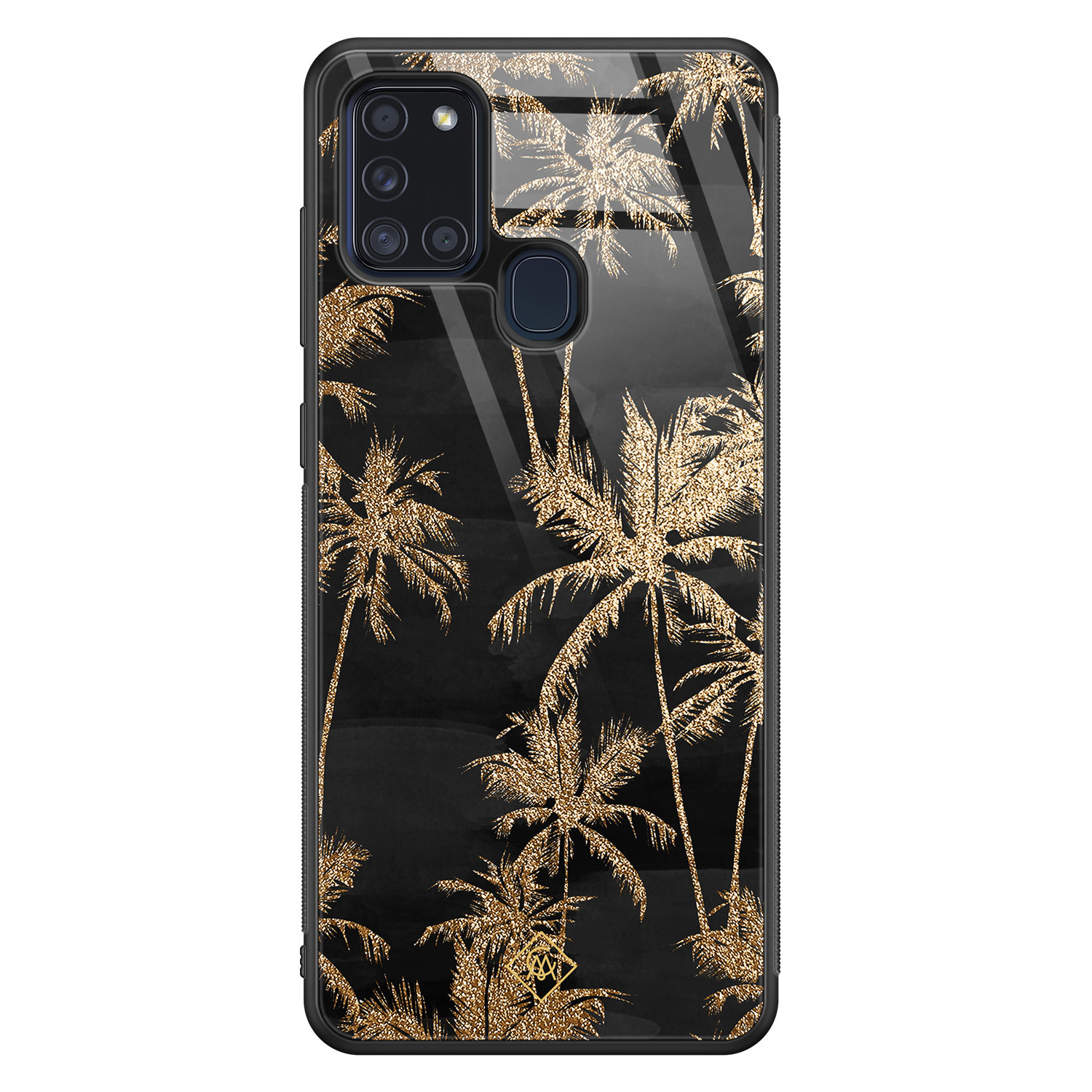 Samsung Galaxy A21s glazen hardcase Palmbomen