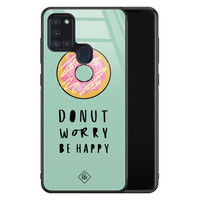 Casimoda Samsung Galaxy A21s glazen hardcase - Donut worry