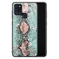 Casimoda Samsung Galaxy A21s glazen hardcase - Baby snake