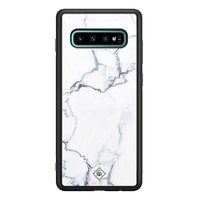 Casimoda Samsung Galaxy S10 Plus glazen hardcase - Marmer grijs