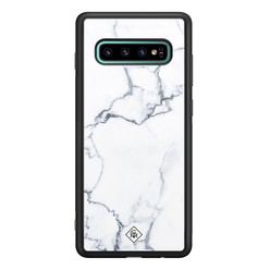 Casimoda Samsung Galaxy S10 Plus glazen hardcase - Marmer grijs