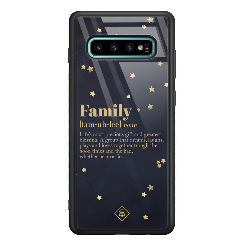 Casimoda Samsung Galaxy S10 Plus glazen hardcase - Family is everything