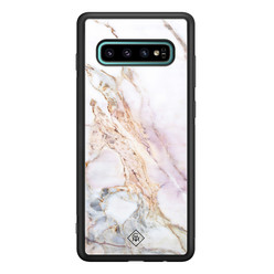 Casimoda Samsung Galaxy S10 Plus glazen hardcase - Parelmoer marmer