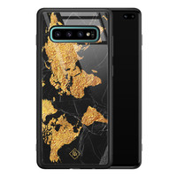 Casimoda Samsung Galaxy S10 Plus glazen hardcase - Wereldkaart