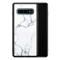 Casimoda Samsung Galaxy S10 Plus glazen hardcase - Marmer grijs