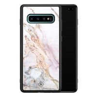 Casimoda Samsung Galaxy S10 Plus glazen hardcase - Parelmoer marmer