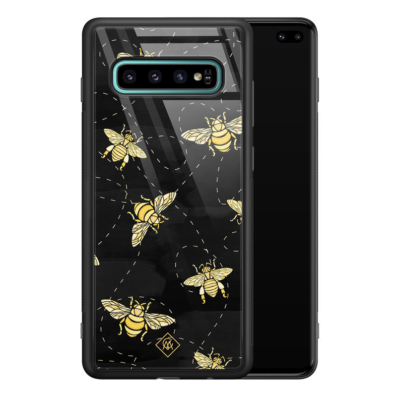Casimoda Samsung Galaxy S10 Plus glazen hardcase - Bee yourself