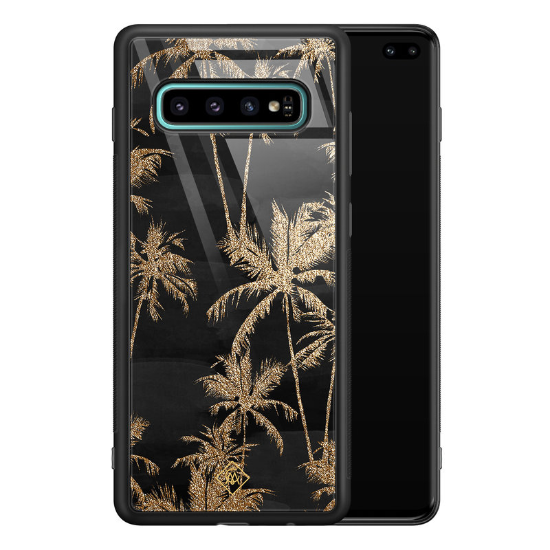 Casimoda Samsung Galaxy S10 Plus glazen hardcase - Palmbomen