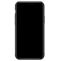 Casimoda iPhone 11 Pro Max glazen hardcase - Marmer zwart oranje