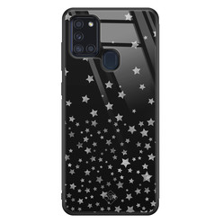 Casimoda Samsung Galaxy A21s glazen hardcase - Falling stars