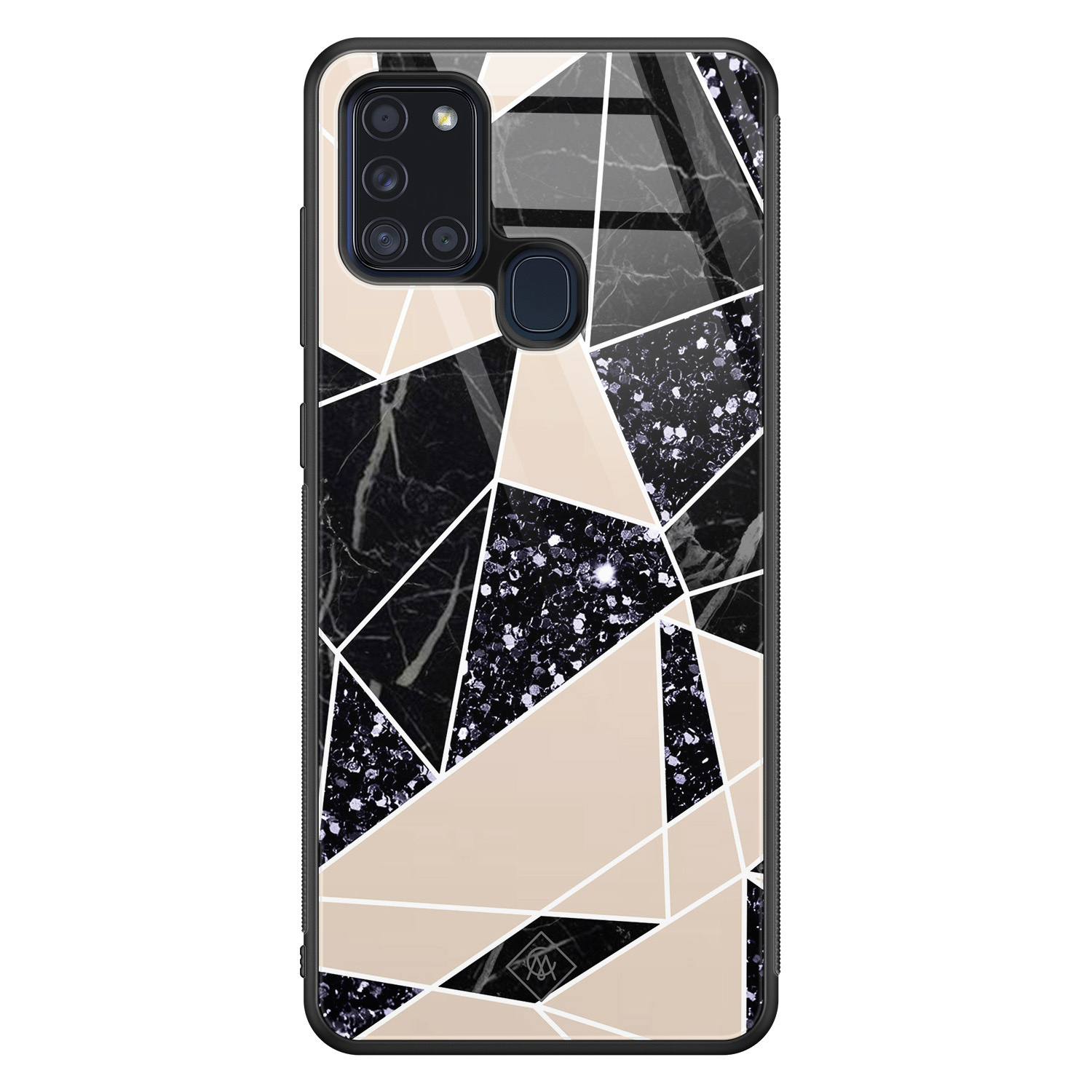 Samsung Galaxy A21s glazen hardcase Abstract painted