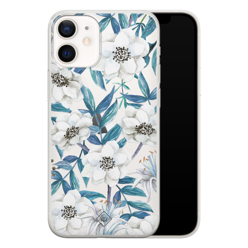 Casimoda iPhone 12 mini transparant hoesje - Touch of flowers