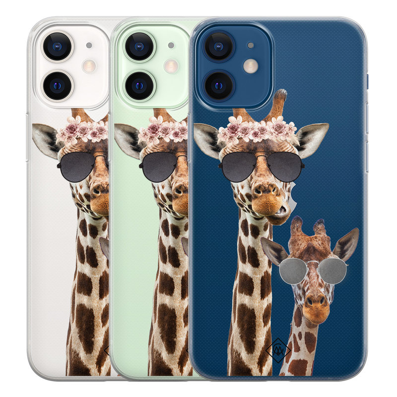 Casimoda iPhone 12 mini transparant hoesje - Giraffe