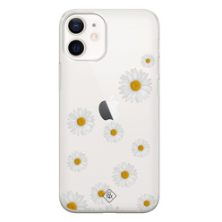 Casimoda iPhone 12 mini transparant hoesje - Daisies