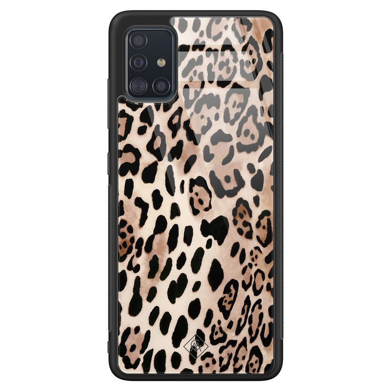 Casimoda Samsung Galaxy A51 glazen hardcase - Golden wildcat