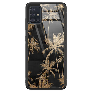 Casimoda Samsung Galaxy A51 glazen hardcase - Palmbomen