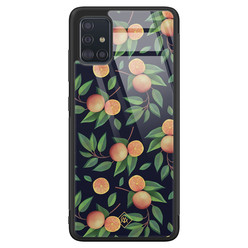 Casimoda Samsung Galaxy A51 glazen hardcase - Orange lemonade