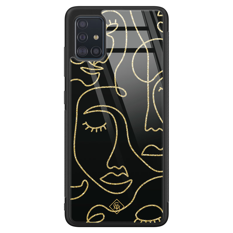 Casimoda Samsung Galaxy A51 glazen hardcase - Abstract faces